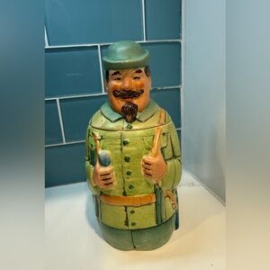 Antique Green Soldier Western Germany Pottery Stein